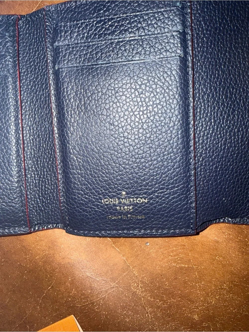 Louis Vuitton Dark Blue Embossed Envelope Wallet
